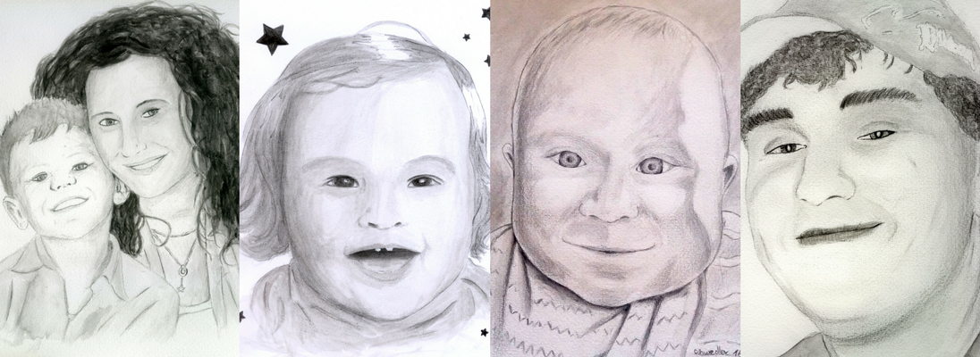 handgezeichnetes Bild Portrait zum verschenken